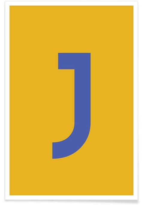 Yellow Letter J Poster Juniqe
