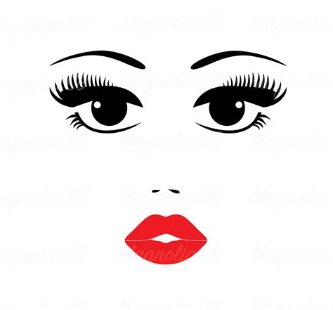 Woman Face Svg Cute Face Svg Beautiful Face Silhouette Red Lips Svg