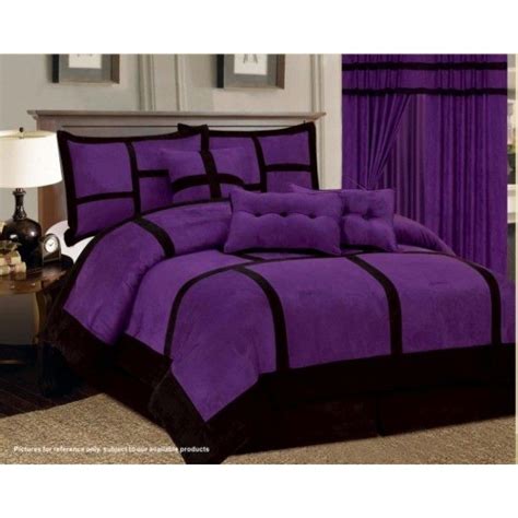 Shop the top 25 most popular 1 at the best prices! 11 Piece Purple Black Comforter Set + Sheet Set Micro ...