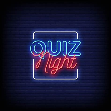Premium Vector Quiz Night Neon Signs Style Text