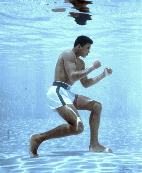 Cassius Clay Aka Muhammad Ali Training In A Pool At The Sir John Hotel In Miami 1961