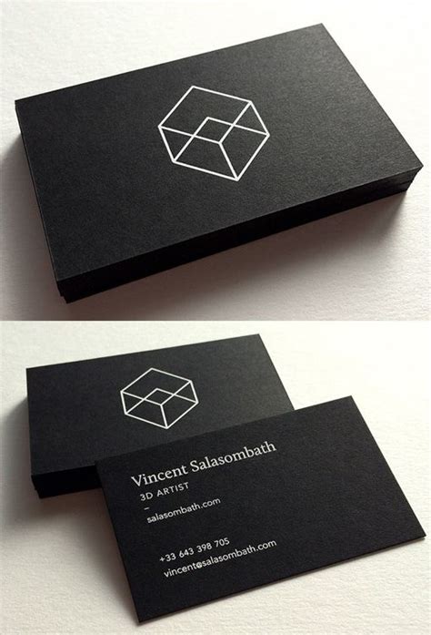 Clean And Crisp Black And White Minimalist Business Card