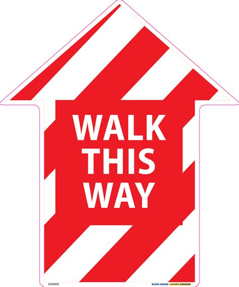 250x300 Walk This Way Arrow Floor Graphic Decal Euro Signs And Safety