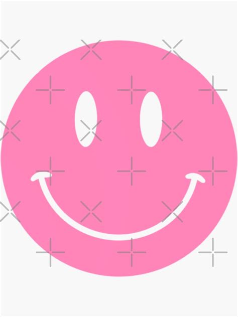 Pink Smiley Face Sticker For Sale By Lizziesumner Redbubble