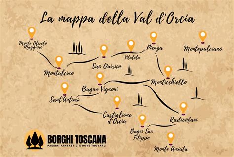 Val DOrcia Mappa E Itinerari Borghi Toscana