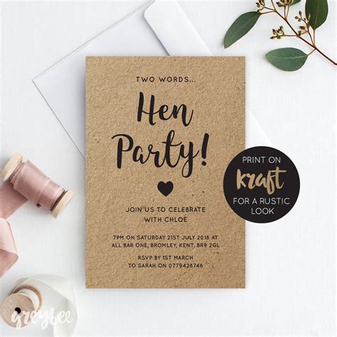 Printable Hen Party Invite Hen Party Invitation Hens Party Etsy
