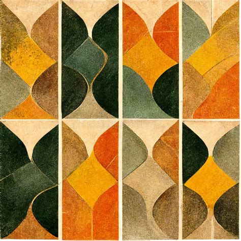 Seamless Art Deco Style Design Geometric Seamless Pattern Earthy Colors