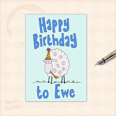 Happy Birthday To Ewe Card Hectic Eclectic