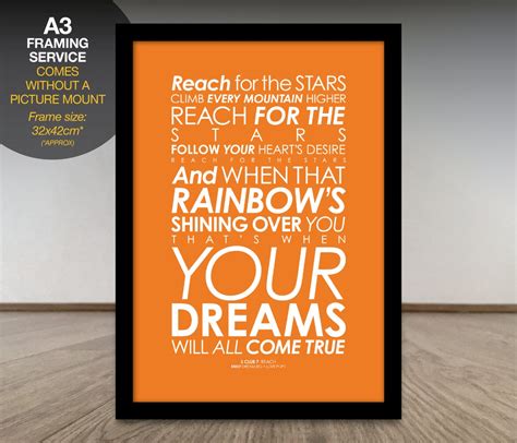S Club 7 Reach Lyrics Print With Personalised Message Reach Etsy
