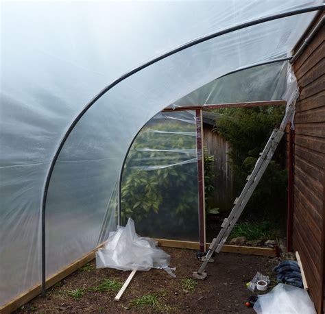 My Lean To Polytunnel Using The Stakes For The Uprights But Just Half