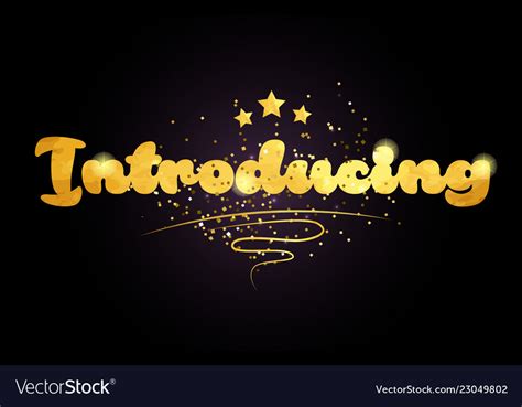 Introducing Star Golden Color Word Text Logo Icon Vector Image