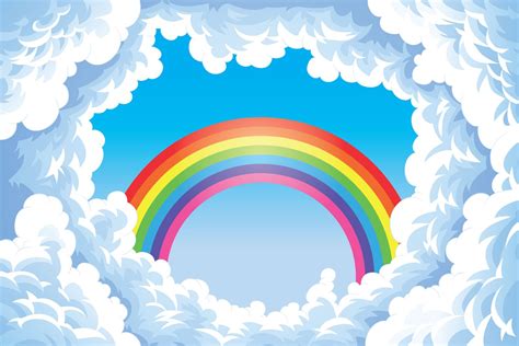 Printable Rainbows With Clouds