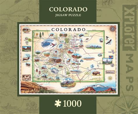 Xplorer Maps Colorado 1000 Piece Masterpiece Jigsaw Puzzle