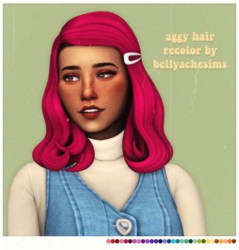 Aggy Hair Recolor By Bellyachesims Sims Hair Maxis Match Sims 4 Mm Cc