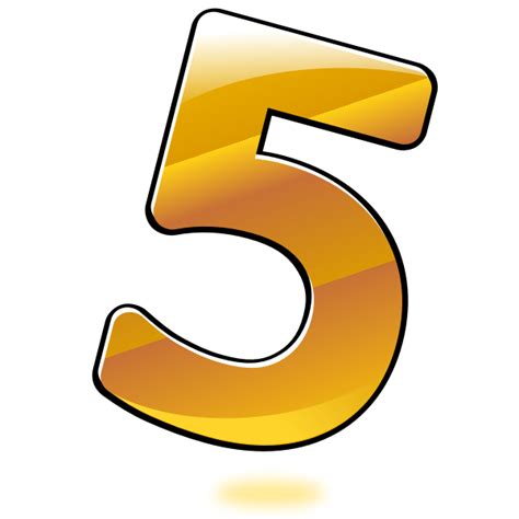 Vector Image Of Glossy Number Five Free Svg