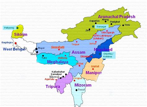 Northeastern North East India States Tourism Map 1transport