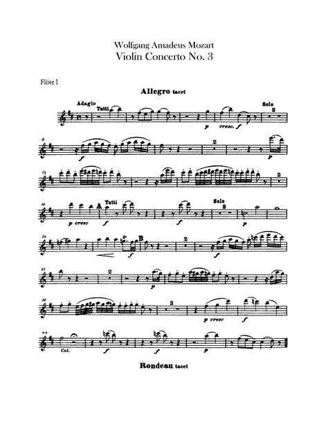 Violin Concerto No 3 In G Major K 216 Mozart Wolfgang Amadeus Imslp Free Sheet Music Pdf