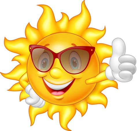 Smiling Yellow Happy Sun Giving A Thumbs Up Illustrations Royalty Free