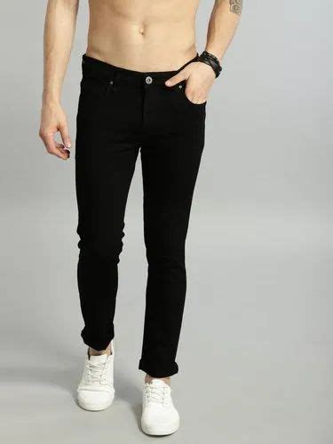 Denim Men Black Skinny Fit Mid Rise Clean Look Stretchable Jeans Rs