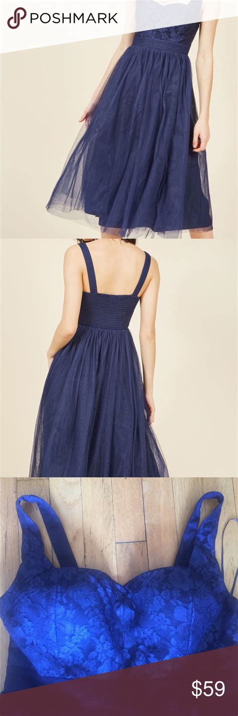 navy blue modcloth tulle dress with lace mod cloth dresses tulle dress dress brands