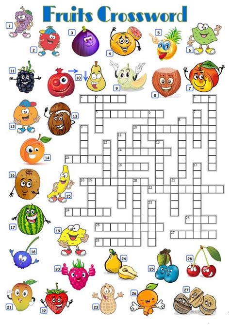 Food Crossword Puzzles Printable