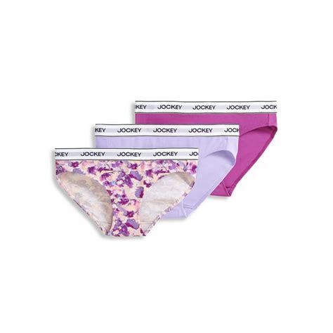Jockey® Essentials Womens Cotton Stretch Bikini Panties 3 Pack Sizes