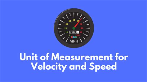 What is the Unit of Measurement for Velocity and Speed?