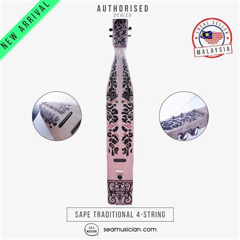 Sape are carved from a single bole of wood, with two strings and only three frets. SARAWAK BORNEO TRADITIONAL SAPE INSTRUMENT 4-STRING I ...