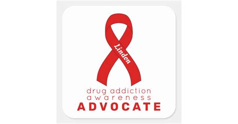 Drug Addiction Awareness Advocate White Square Sticker Zazzle
