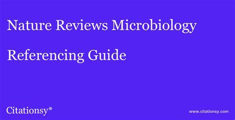 Nature Reviews Microbiology Referencing Guide · Nature Reviews