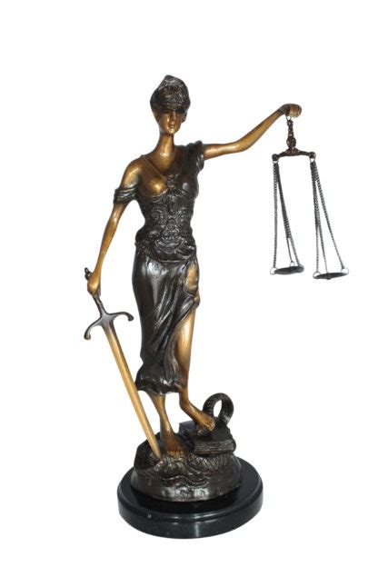 Lady Justice Bronze Statue Size 6l X 6w X 18h Nifao