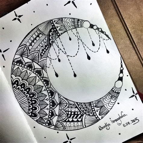 Moon Doodle Art Designs Mandala Drawing Doodle Art Drawing