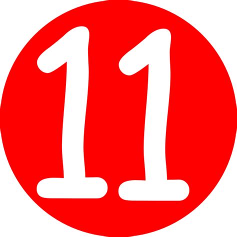Red Roundedwith Number 11 Clip Art At Vector Clip Art