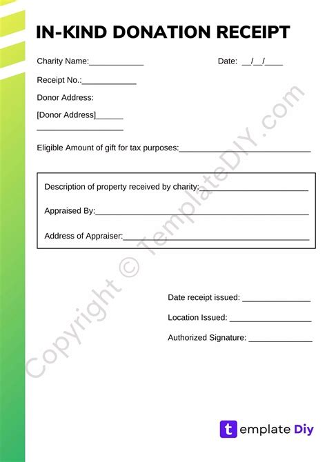 In Kind Donation Receipt Template Printable Pdf And Word In 2022