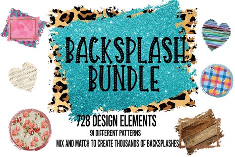 Backsplash Frames Bundle for Sublimation - 728 PNG Designs