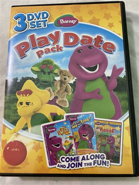 Barney Play Date Pack 3 Dvd Lets Pretend Can You Sing Barneys