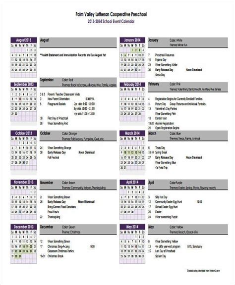 School Calendar Template School Calendar School Holiday Calendar