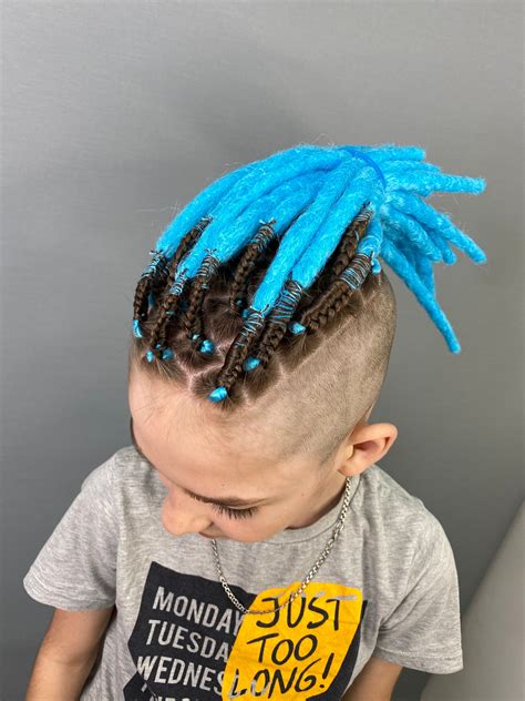 Sky Blue SE Dreads Undercut Synthetic Crochet single ended | Etsy