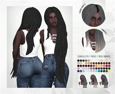 Sims 4 Hairs Miss Paraply Leahlillith`s Nicki Hair Retextured Box