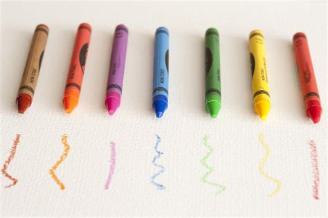 Free Stock Photo 11952 Colorful Crayons Lined Up On Paper With