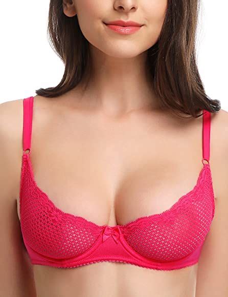Wingslove Womens Sexy 12 Cup Lace Bra Balconette Mesh Underwired Demi
