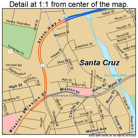 Santa Cruz California Street Map 0669112