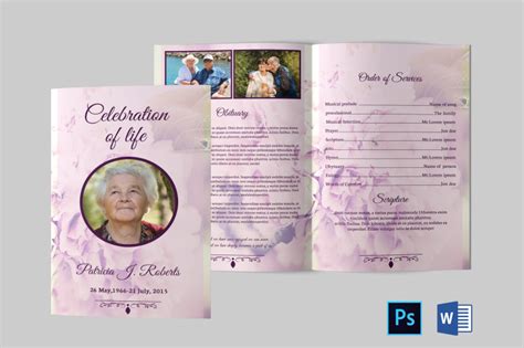 Funeral Program Template Obituary Program Template By Designscozy