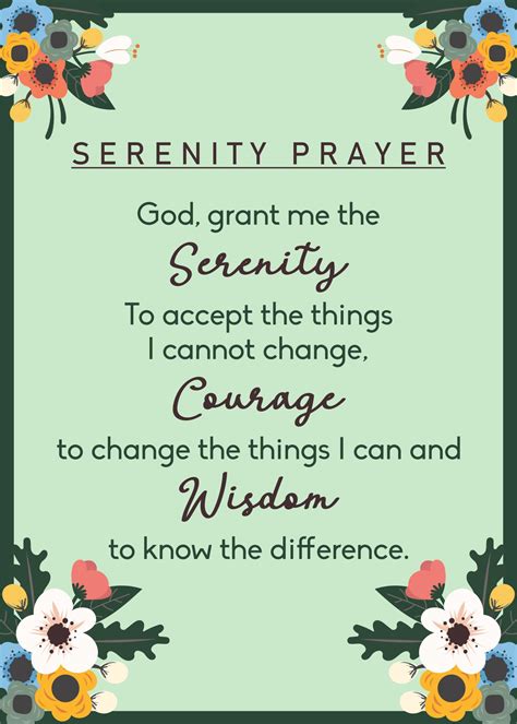 10 Best The Serenity Prayer Printable Version