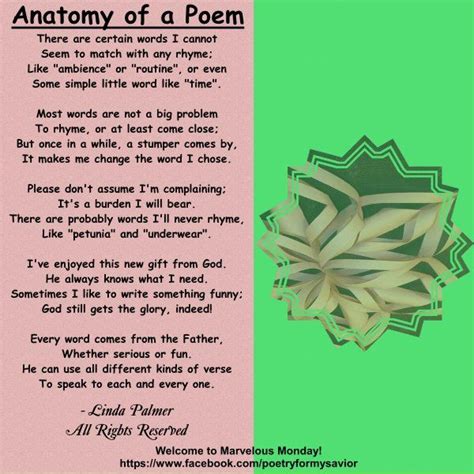 Anatomy Of A Poem Poems Anatomy Encouragement