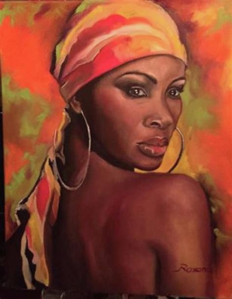 African Woman Painting Confidence Sold By Roxana Gonzales Black Art Painting Black Artwork