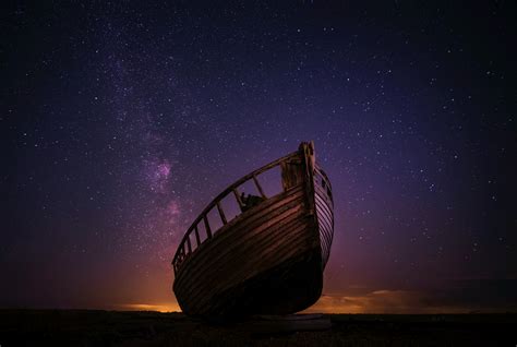 Night Boat Sky Stars 5k Wallpaperhd Nature Wallpapers4k Wallpapers