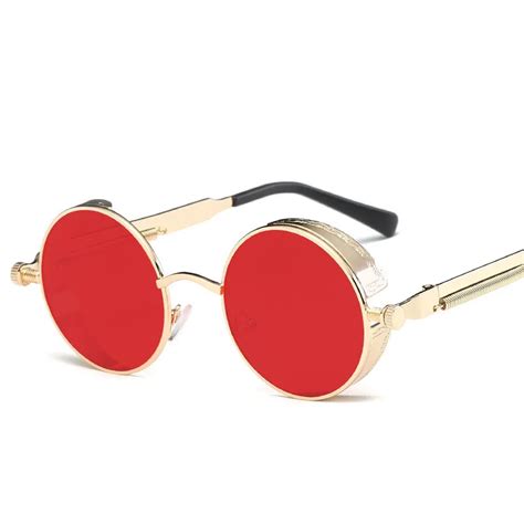 Metal Round Steampunk Sunglasses Men Women Fashion Glasses Brand Designer Retro Frame Vintage
