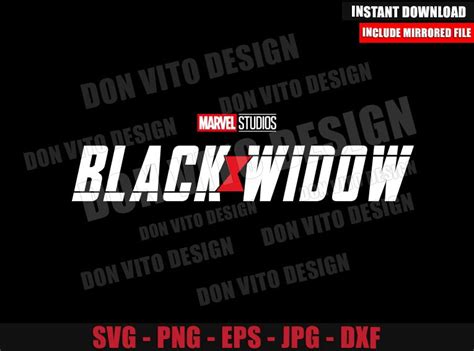 Black Widow Movie Logo Svg Dxf Png Marvel Superhero Symbol Cut File