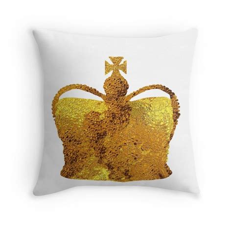 Golden Royal Crown Throw Pillow By Manitarka Throw Pillows Pillows